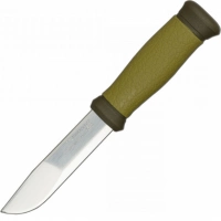 Нож с фиксированным лезвием Morakniv 2000, сталь Sandvik 12C27, рукоять пластик/резина, зеленый купить в Одинцове